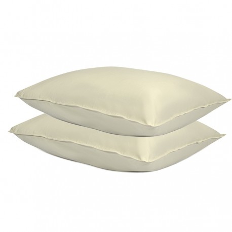 Набор из двух наволочек из сатина серо-бежевого цвета с брашинг-эффектом из коллекции essential, 50х70 см