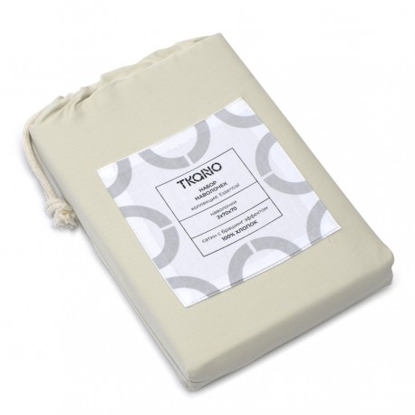 Набор из двух наволочек из сатина серо-бежевого цвета брашинг-эффектом из коллекции essential, 70х70 см