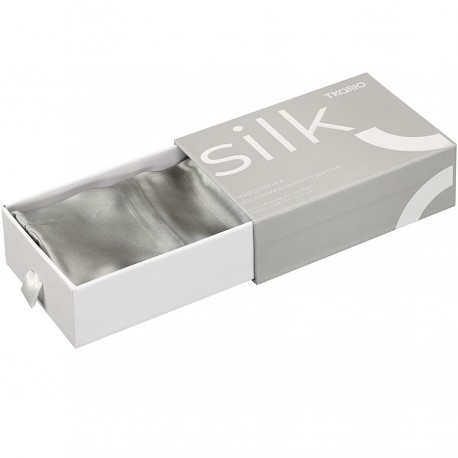 Наволочка из натурального шелка светло-серого цвета из коллекции essential, 50х70 см