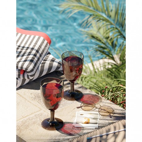 Набор бокалов из акрила hollow для вина, 430 мл, серо-коричневый, 4 шт.