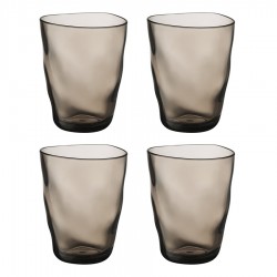 Набор стаканов из акрила hollow, 450 мл, серо-коричневый, 4 шт.