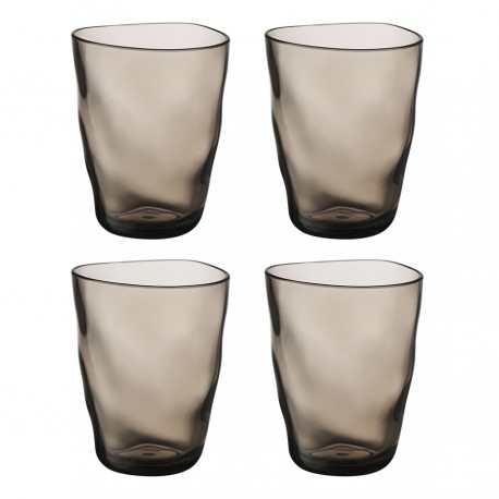 Набор стаканов из акрила hollow, 450 мл, серо-коричневый, 4 шт.
