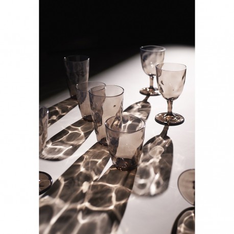 Набор стаканов из акрила hollow, 450 мл, серо-коричневый, 4 шт.