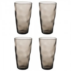 Набор стаканов из акрила hollow, 550 мл, серо-коричневый, 4 шт.