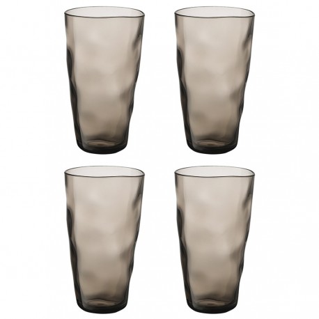 Набор стаканов из акрила hollow, 550 мл, серо-коричневый, 4 шт.