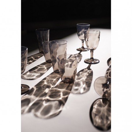 Набор стаканов из акрила hollow, 550 мл, серо-коричневый, 4 шт.