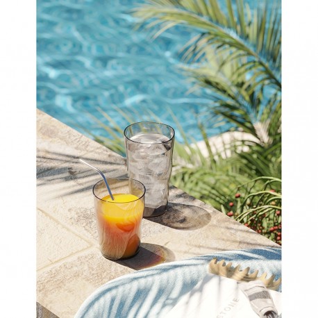 Набор стаканов из акрила hollow, 550 мл, серо-коричневый, 4 шт.