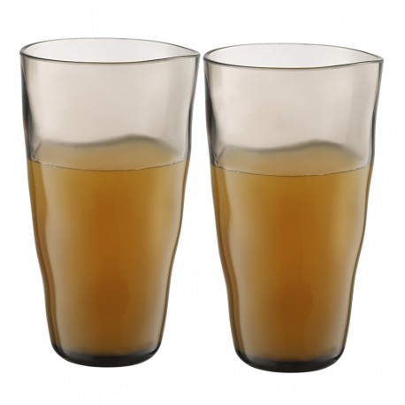 Набор стаканов из акрила hollow, 550 мл, серо-коричневый, 4 шт.