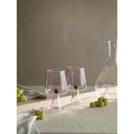 Набор бокалов для вина orb, 400 мл, розовый/зеленый, 2 шт.