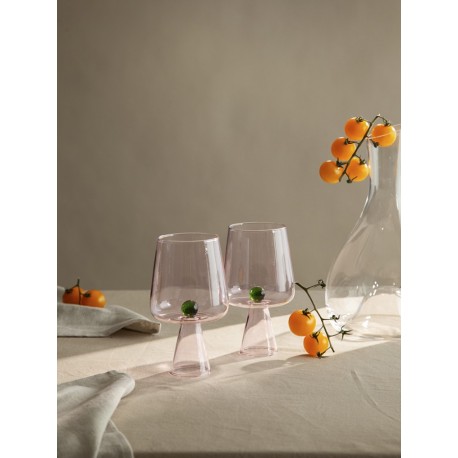 Набор бокалов для вина orb, 400 мл, розовый/зеленый, 2 шт.