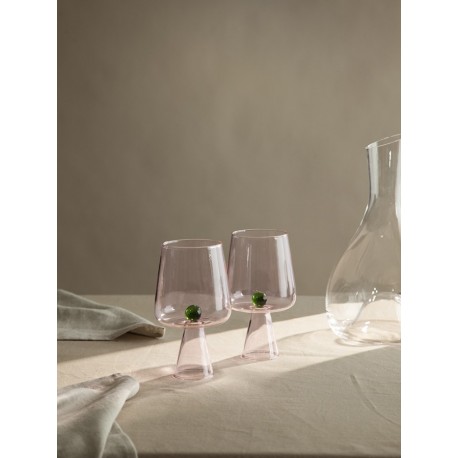 Набор бокалов для вина orb, 400 мл, розовый/зеленый, 2 шт.