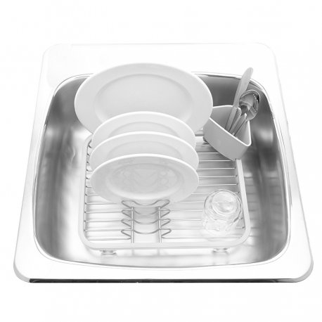 Сушилка для посуды sinkin, 28х14х35,5 см, белая, никель
