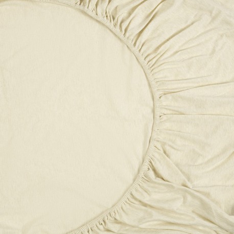 Простыня на резинке из хлопкового трикотажа серо-бежевого цвета из коллекции essential, 180х200х30 см