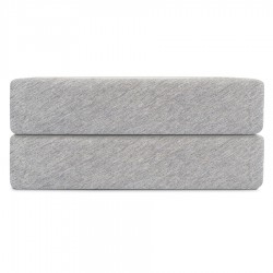 Простыня на резинке из хлопкового трикотажа серого цвета из коллекции essential, 180х200х30 см