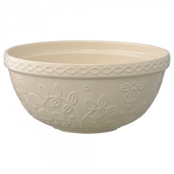 Миска кремового цвета с рельефным узором Ягоды Тайги из коллекции russian north, 2,5л