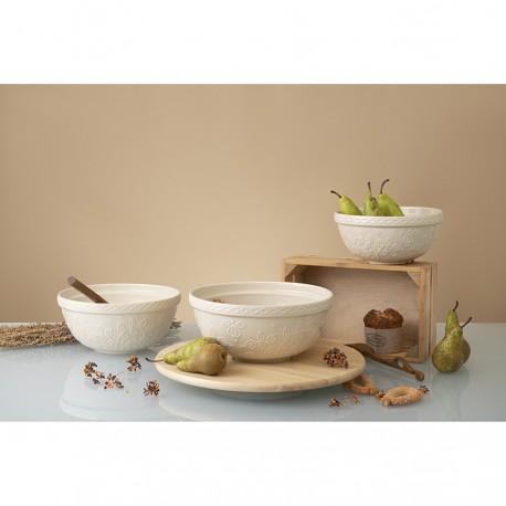 Миска кремового цвета с рельефным узором Ягоды Тайги из коллекции russian north, 2,5л