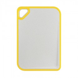 Доска разделочная из пшеничного волокна homi, 29х20 см, светло-серая с желтым кантом
