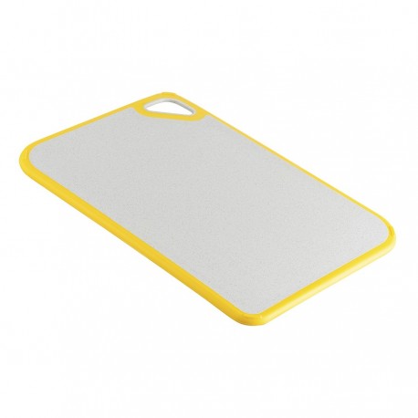Доска разделочная из пшеничного волокна homi, 29х20 см, светло-серая с желтым кантом