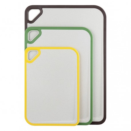 Доска разделочная из пшеничного волокна homi, 29х20 см, светло-серая с желтым кантом