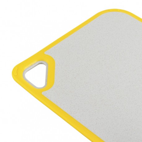 Доска разделочная из пшеничного волокна homi, 29х20 см, светло-серая с желтым кантом