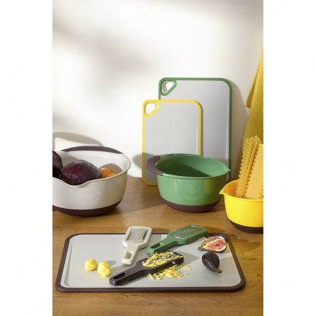 Доска разделочная из пшеничного волокна homi, 44х30 см, светло-серая с темно-сливовым кантом