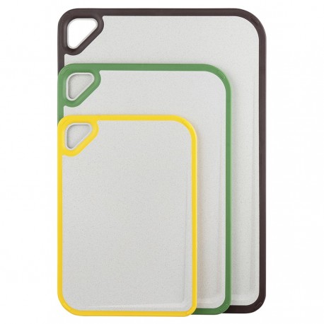 Доска разделочная из пшеничного волокна homi, 44х30 см, светло-серая с темно-сливовым кантом