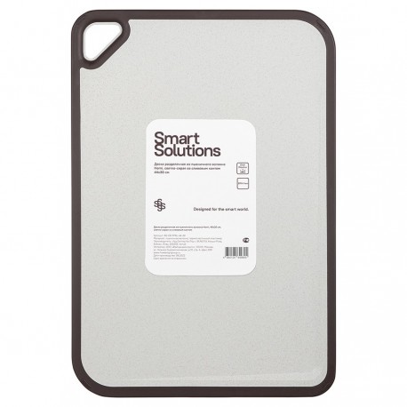 Доска разделочная из пшеничного волокна homi, 44х30 см, светло-серая с темно-сливовым кантом