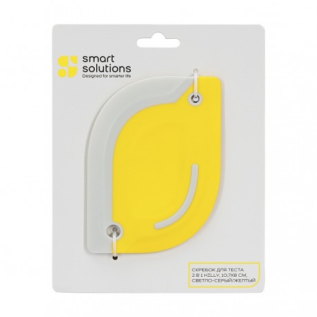 Скребок для теста 2 в 1 hilly, 10,7х8 см, светло-серый/желтый