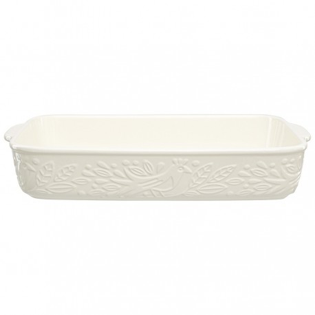 Блюдо для запекания birds of paradise, 42х27 см, кремовое