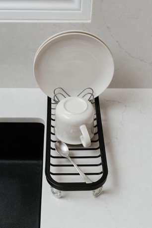 Сушилка для посуды sinkin mini, 13х9х33 см, черный, никель