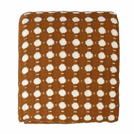 Покрывало из хлопка polka dots карамельного цвета из коллекции essential, 180х250 см