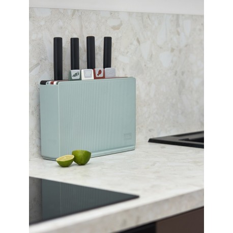 Набор из 4-х разделочных досок и 4-х ножей с держателем cut&store