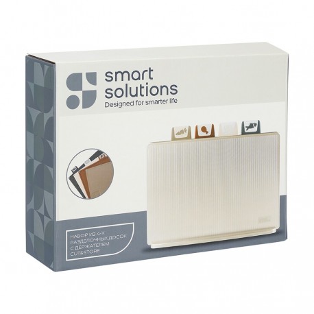 Набор из 4-х разделочных досок с держателем cut&store