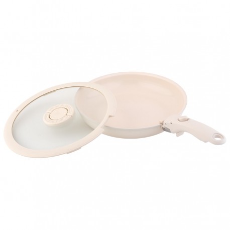 Набор посуды для приготовления со съемной ручкой smart ceramic, 7 предметов, цвета топленого молока