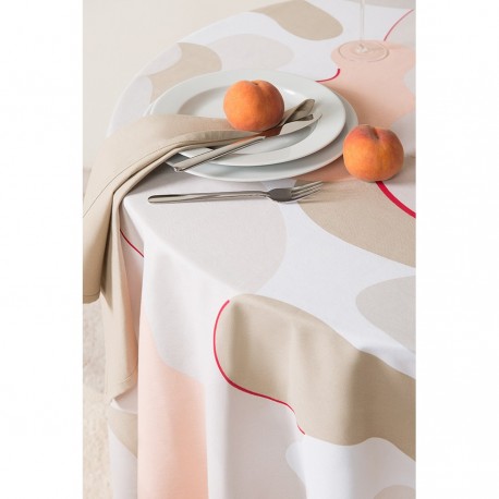 Скатерть из хлопка бежевого цвета с авторским принтом из коллекции freak fruit, 170х250 см