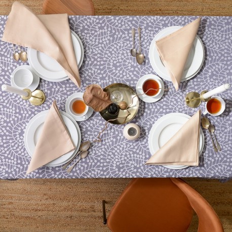 Скатерть из хлопка фиолетово-серого цвета с рисунком Спелая смородина, scandinavian touch, 180х180см