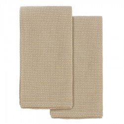 Набор из двух кухонных вафельных полотенец бежевого цвета из коллекции essential, 50х70 см