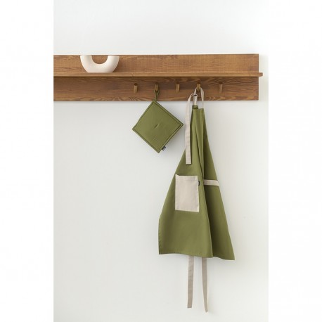 Прихватка из хлопка оливкового цвета из коллекции essential, 22х22 см