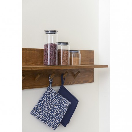 Прихватка из хлопка темно-синего цвета из коллекции essential, 22х22 см