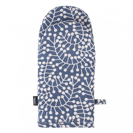 Прихватка-варежка темно-синего цвета с принтом Спелая Смородина из коллекции scandinavian touch, 14х32 см