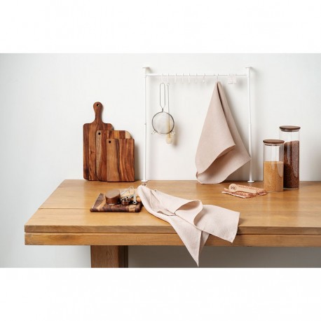 Набор из двух вафельных полотенец изо льна бежевого цвета из коллекции essential, 50х70 см