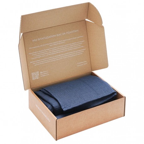 Набор из двух вафельных полотенец изо льна темно-синего цвета из коллекции essential, 50х70 см