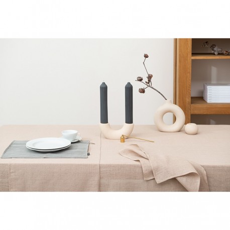 Салфетка сервировочная из стираного льна бежевого цвета из коллекции essential, 45х45 см