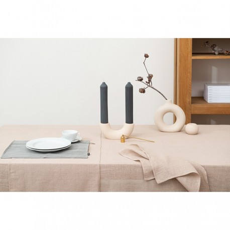 Скатерть из стираного льна бежевого цвета из коллекции essential, 170х170 см