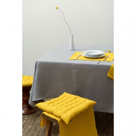 Скатерть из стираного льна серого цвета из коллекции essential, 170х170 см