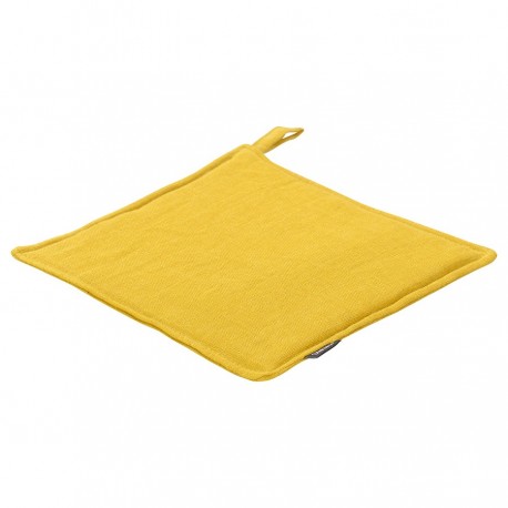 Прихватка из стираного льна горчичного цвета из коллекции essential, 22х22 см