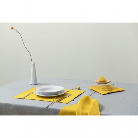 Прихватка из стираного льна горчичного цвета из коллекции essential, 22х22 см