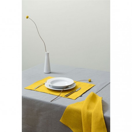 Салфетка сервировочная из стираного льна горчичного цвета из коллекции essential, 45х45 см