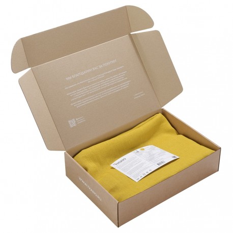 Скатерть из стираного льна горчичного цвета из коллекции essential, 150х250 см