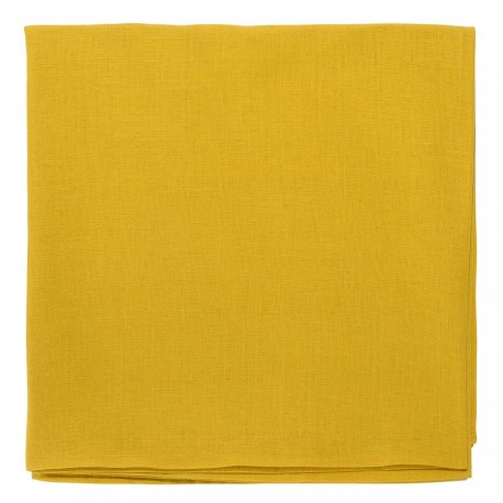 Скатерть из стираного льна горчичного цвета из коллекции essential, 170х170 см